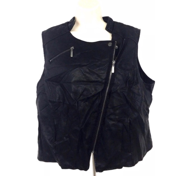 Lane Bryant Jackets & Blazers - NWT Lane Bryant faux Leather Moto Vest Size 20
